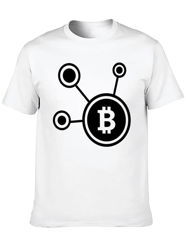 Bitcoin, Symbol, Sign, Cryptos, BTC, Logo, ETH Lightweight Cotton T-Shirt – Daily Comfort Graphic Shirt