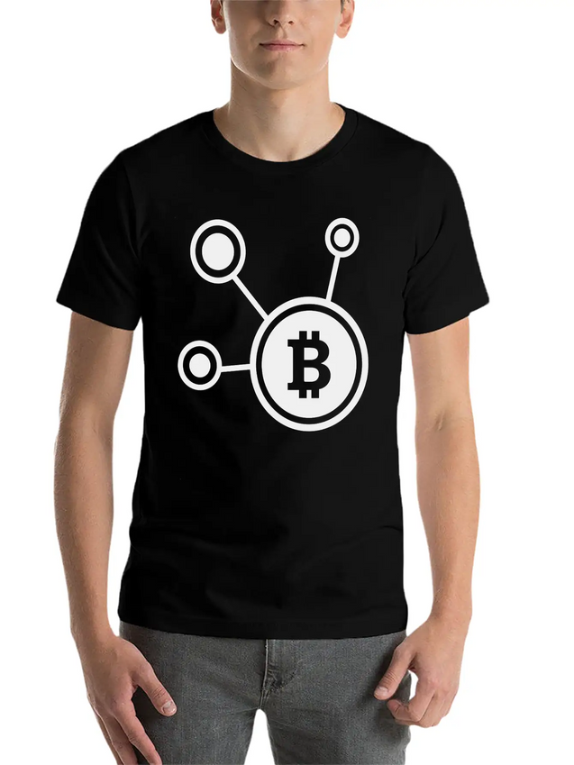 Bitcoin, Symbol, Sign, Cryptos, BTC, Logo, ETH Lightweight Cotton T-Shirt – Daily Comfort Graphic Shirt