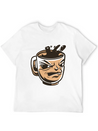 Black Coffee Cup Face Morning Tired Lightweight Cotton T-Shirt – Daily Comfort Graphic Shirt