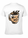 Black Coffee Cup Face Morning Tired Lightweight Cotton T-Shirt – Daily Comfort Graphic Shirt