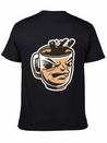 Black Coffee Cup Face Morning Tired Lightweight Cotton T-Shirt – Daily Comfort Graphic Shirt