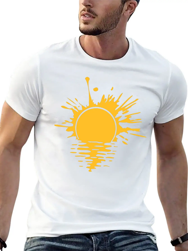 Blob Graffiti Drops Spray Water Sun Sea Holiday Va Lightweight Cotton T-Shirt – Daily Comfort Graphic Shirt