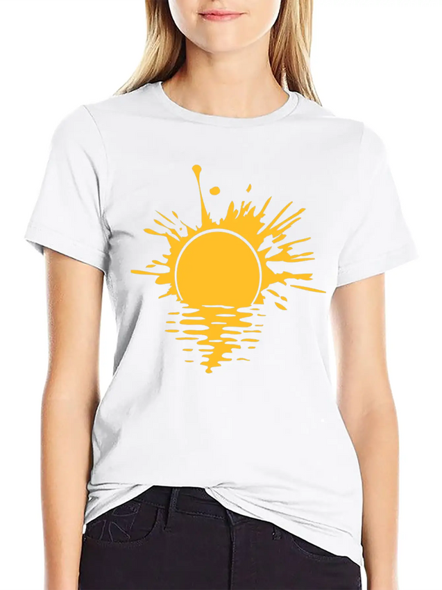 Blob Graffiti Drops Spray Water Sun Sea Holiday Va Lightweight Cotton T-Shirt – Daily Comfort Graphic Shirt