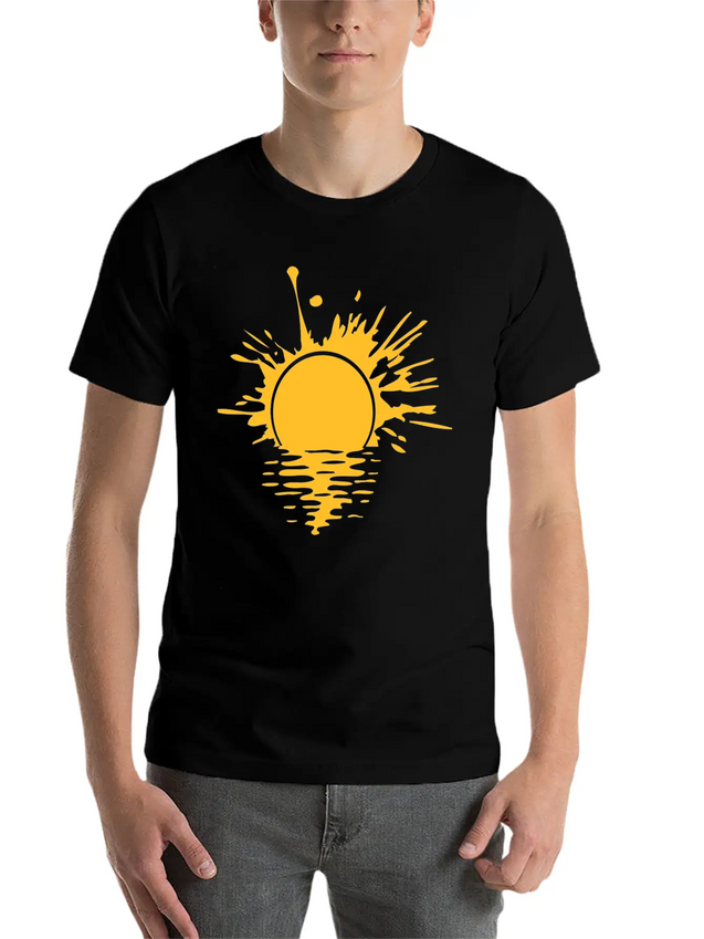 Blob Graffiti Drops Spray Water Sun Sea Holiday Va Lightweight Cotton T-Shirt – Daily Comfort Graphic Shirt