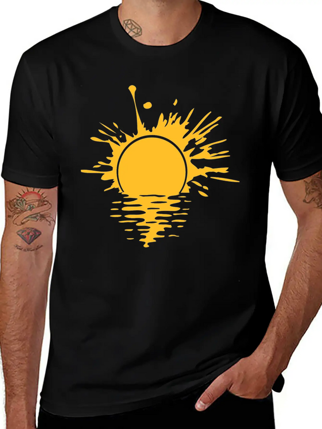 Blob Graffiti Drops Spray Water Sun Sea Holiday Va Lightweight Cotton T-Shirt – Daily Comfort Graphic Shirt