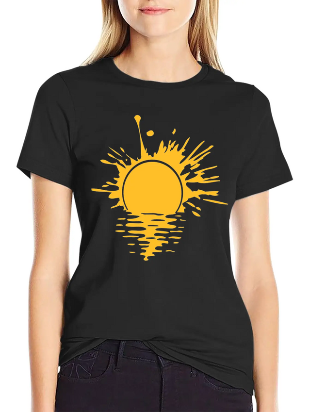 Blob Graffiti Drops Spray Water Sun Sea Holiday Va Lightweight Cotton T-Shirt – Daily Comfort Graphic Shirt