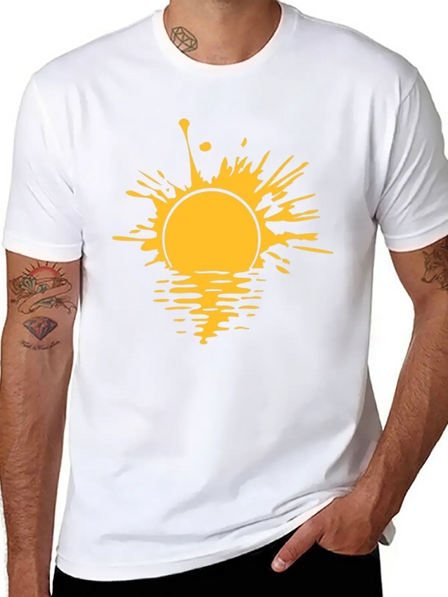 Blob Graffiti Drops Spray Water Sun Sea Holiday Va Lightweight Cotton T-Shirt – Daily Comfort Graphic Shirt