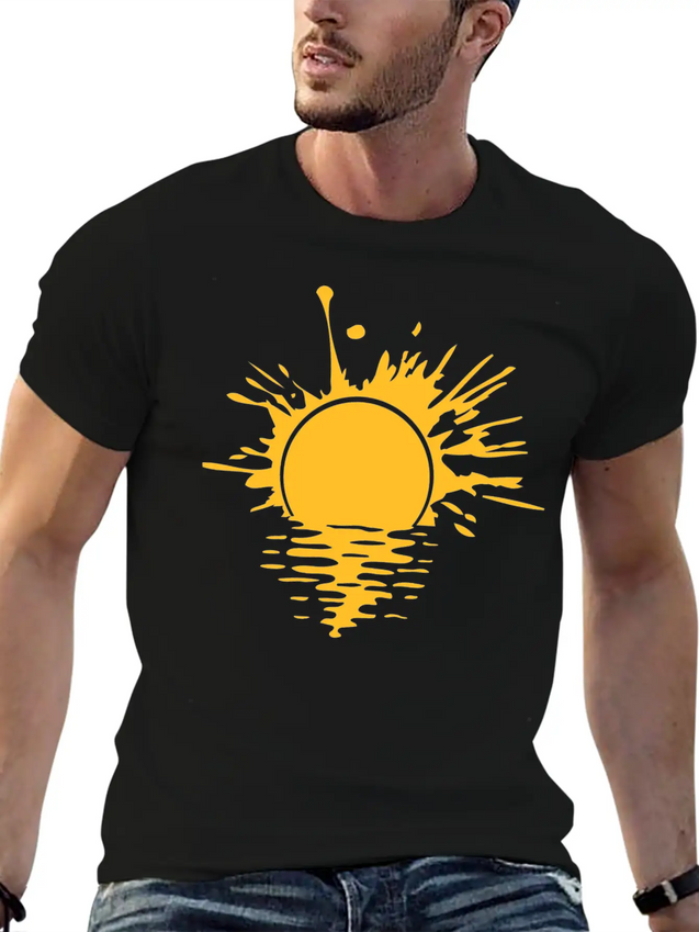 Blob Graffiti Drops Spray Water Sun Sea Holiday Va Lightweight Cotton T-Shirt – Daily Comfort Graphic Shirt