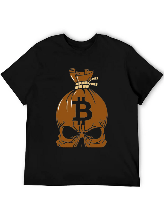 Blockchain Skull Lightweight Cotton T-Shirt – Daily Comfort Graphic Shirt
