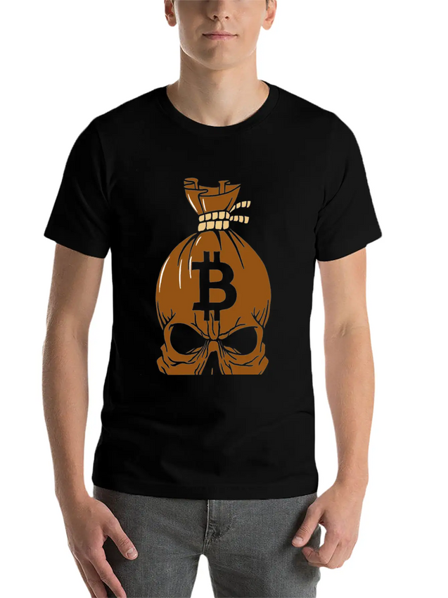 Blockchain Skull Lightweight Cotton T-Shirt – Daily Comfort Graphic Shirt