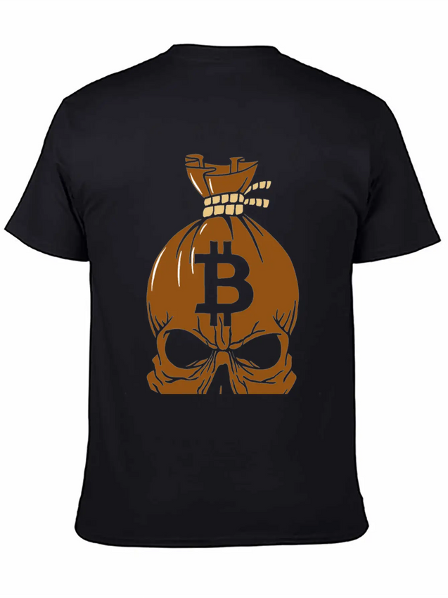 Blockchain Skull Lightweight Cotton T-Shirt – Daily Comfort Graphic Shirt