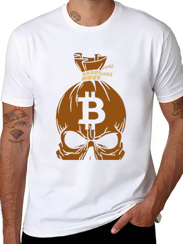 Blockchain Skull Lightweight Cotton T-Shirt – Daily Comfort Graphic Shirt