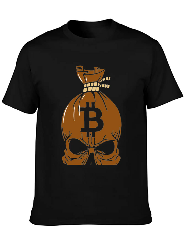 Blockchain Skull Lightweight Cotton T-Shirt – Daily Comfort Graphic Shirt
