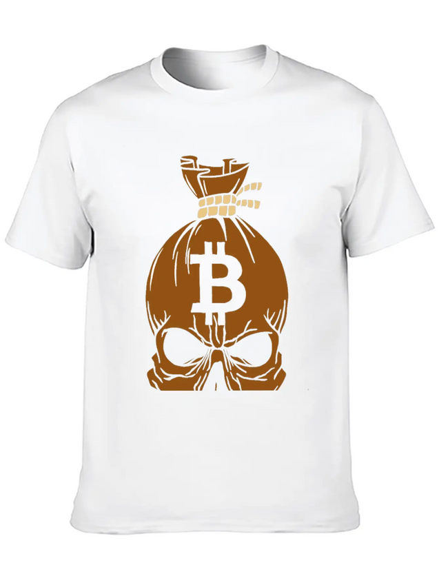 Blockchain Skull Lightweight Cotton T-Shirt – Daily Comfort Graphic Shirt