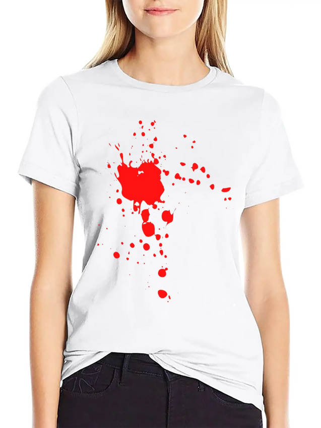 Blood Splat Lightweight Cotton T-Shirt – Daily Comfort Graphic Shirt