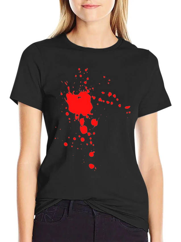 Blood Splat Lightweight Cotton T-Shirt – Daily Comfort Graphic Shirt