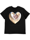 Bloom With Love Gold Heart And Flower Lightweight Cotton T-Shirt – Daily Comfort Graphic Shirt