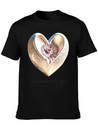 Bloom With Love Gold Heart And Flower Lightweight Cotton T-Shirt – Daily Comfort Graphic Shirt