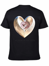 Bloom With Love Gold Heart And Flower Lightweight Cotton T-Shirt – Daily Comfort Graphic Shirt