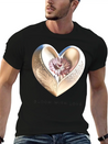 Bloom With Love Gold Heart And Flower Lightweight Cotton T-Shirt – Daily Comfort Graphic Shirt