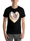 Bloom With Love Gold Heart And Flower Lightweight Cotton T-Shirt – Daily Comfort Graphic Shirt