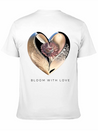 Bloom With Love Gold Heart And Flower Lightweight Cotton T-Shirt – Daily Comfort Graphic Shirt