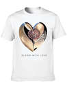Bloom With Love Gold Heart And Flower Lightweight Cotton T-Shirt – Daily Comfort Graphic Shirt