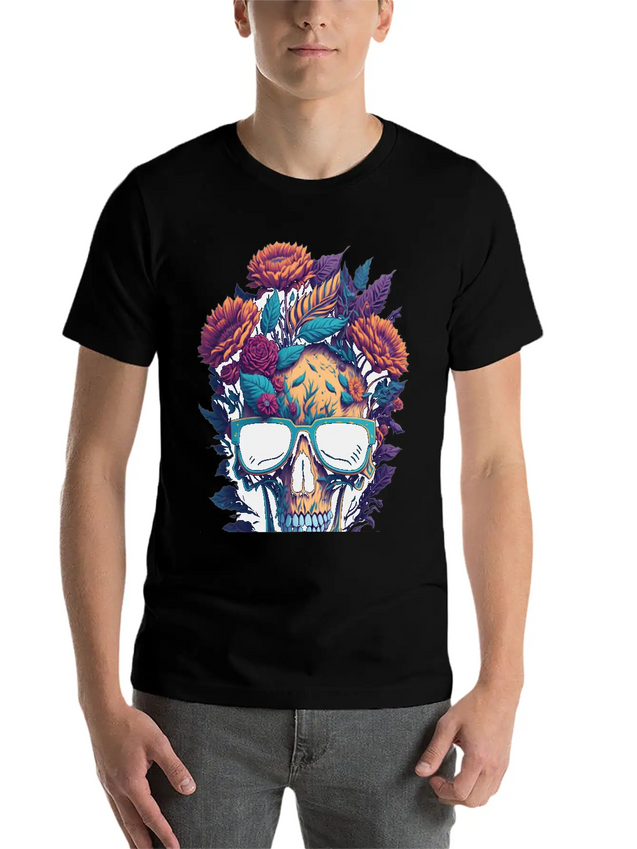 Blooms 'n Bones Lightweight Cotton T-Shirt – Daily Comfort Graphic Shirt