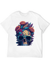 Blooms 'n Bones Lightweight Cotton T-Shirt – Daily Comfort Graphic Shirt