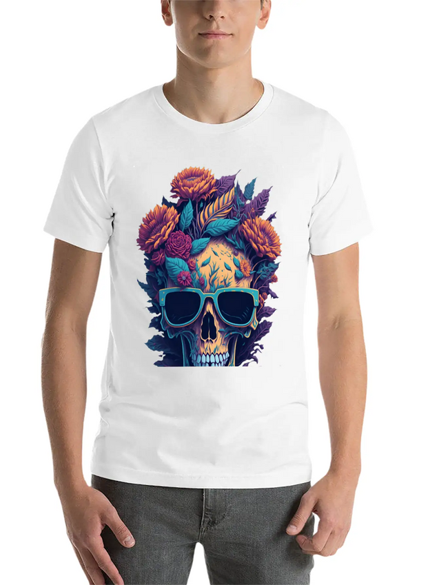 Blooms 'n Bones Lightweight Cotton T-Shirt – Daily Comfort Graphic Shirt