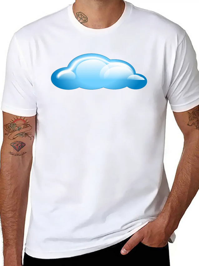 Blue Cloud Lightweight Cotton T-Shirt – Daily Comfort Graphic Shirt
