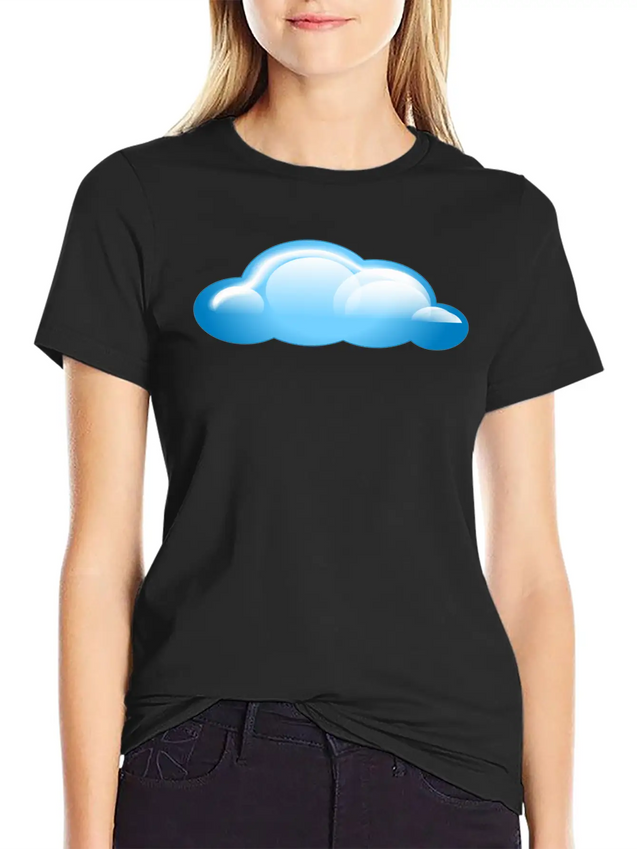 Blue Cloud Lightweight Cotton T-Shirt – Daily Comfort Graphic Shirt