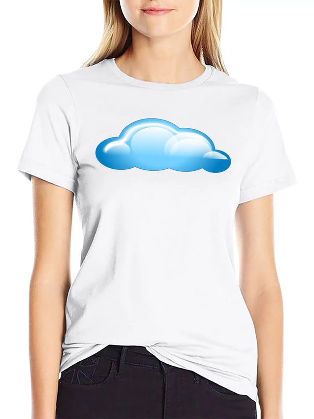 Blue Cloud Lightweight Cotton T-Shirt – Daily Comfort Graphic Shirt