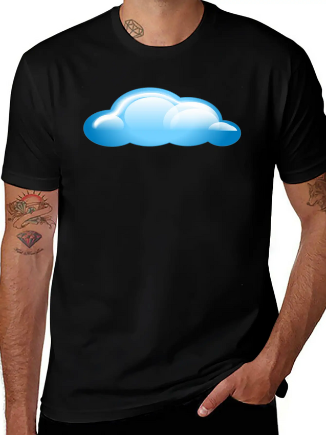 Blue Cloud Lightweight Cotton T-Shirt – Daily Comfort Graphic Shirt