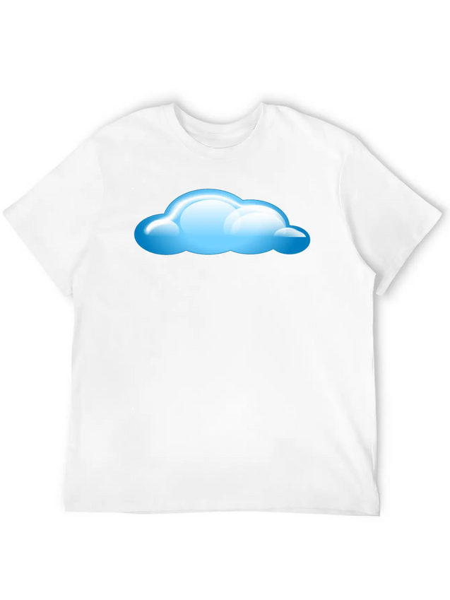 Blue Cloud Lightweight Cotton T-Shirt – Daily Comfort Graphic Shirt