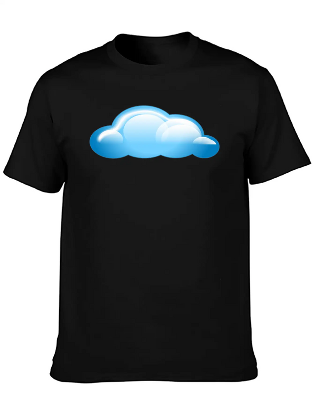 Blue Cloud Lightweight Cotton T-Shirt – Daily Comfort Graphic Shirt