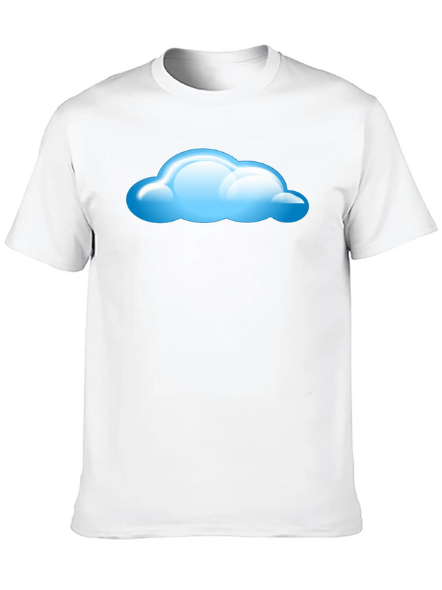 Blue Cloud Lightweight Cotton T-Shirt – Daily Comfort Graphic Shirt