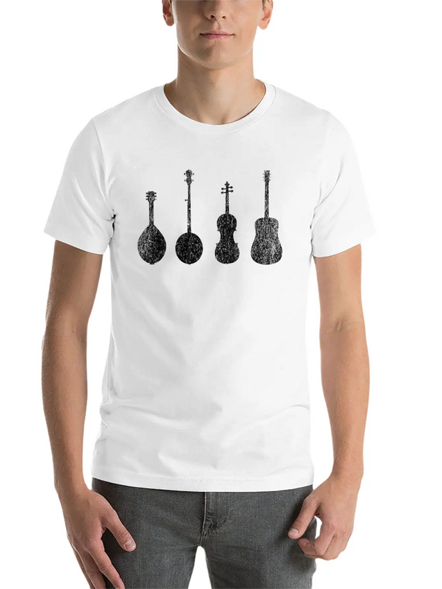 Bluegrass Music Instruments Minimalist Lightweight Cotton T-Shirt – Daily Comfort Graphic Shirt