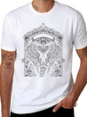 Boho Elephant Design Lightweight Cotton T-Shirt – Daily Comfort Graphic Shirt