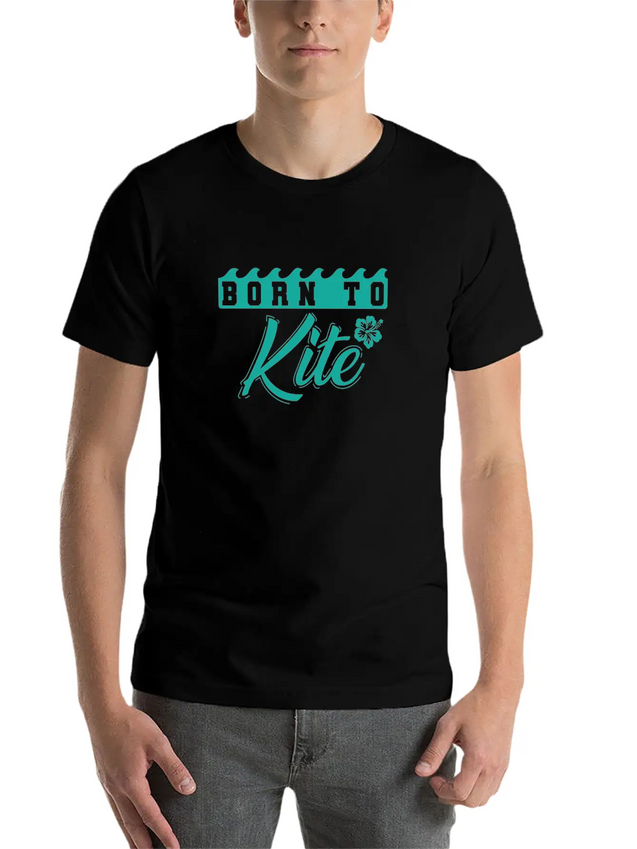 Born To Kite Waves And Wind Lightweight Cotton T-Shirt – Daily Comfort Graphic Shirt