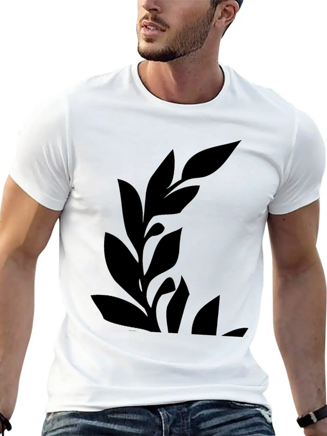 Branch Of Leaves Lightweight Cotton T-Shirt – Daily Comfort Graphic Shirt