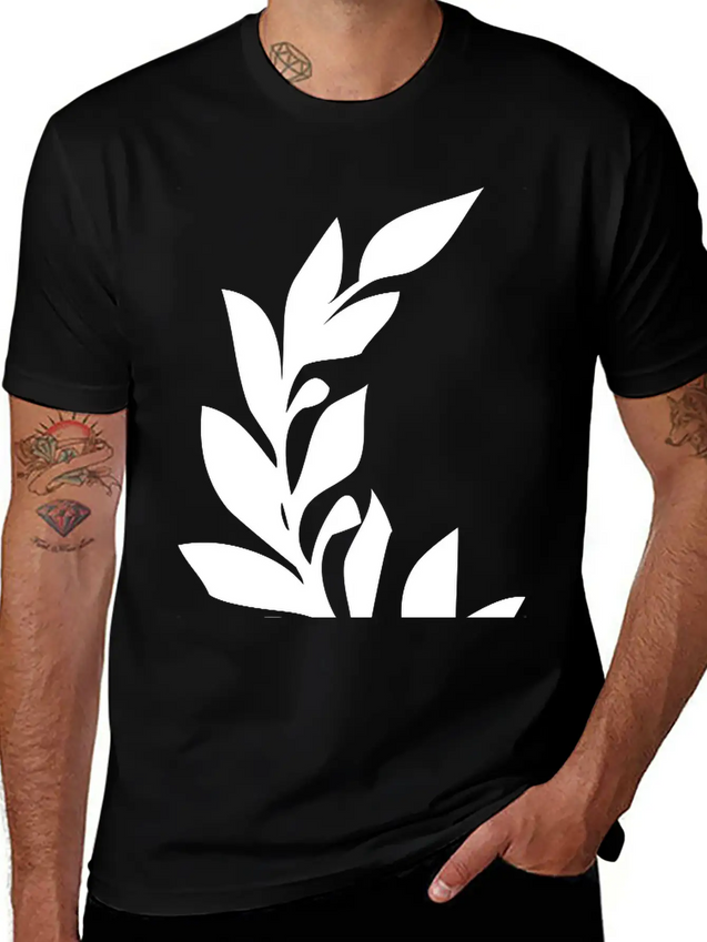 Branch Of Leaves Lightweight Cotton T-Shirt – Daily Comfort Graphic Shirt