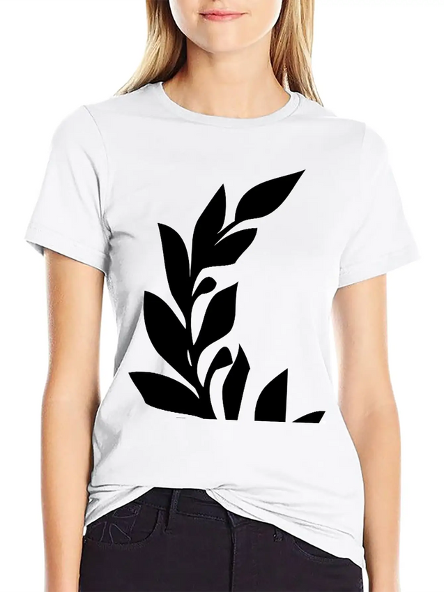 Branch Of Leaves Lightweight Cotton T-Shirt – Daily Comfort Graphic Shirt