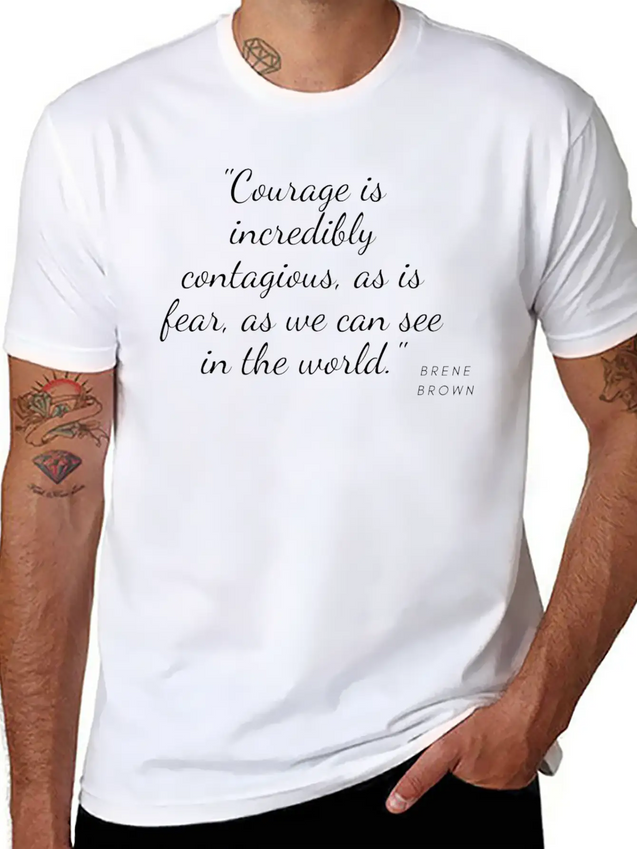 Brene Brown Quotes Lightweight Cotton T-Shirt – Daily Comfort Graphic Shirt