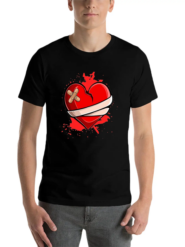 Broken Heart Breakup Divorce Ex Couple Lightweight Cotton T-Shirt – Daily Comfort Graphic Shirt