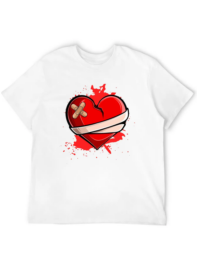 Broken Heart Breakup Divorce Ex Couple Lightweight Cotton T-Shirt – Daily Comfort Graphic Shirt