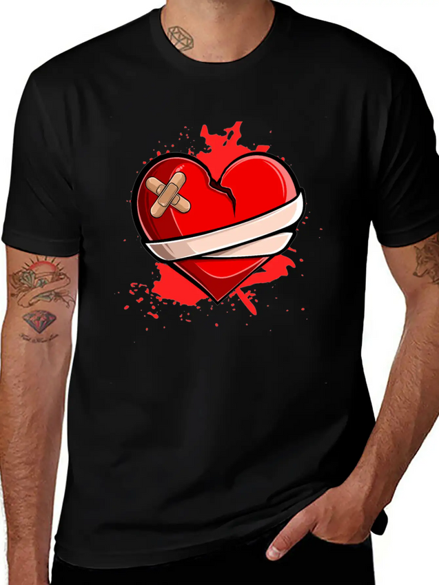 Broken Heart Breakup Divorce Ex Couple Lightweight Cotton T-Shirt – Daily Comfort Graphic Shirt