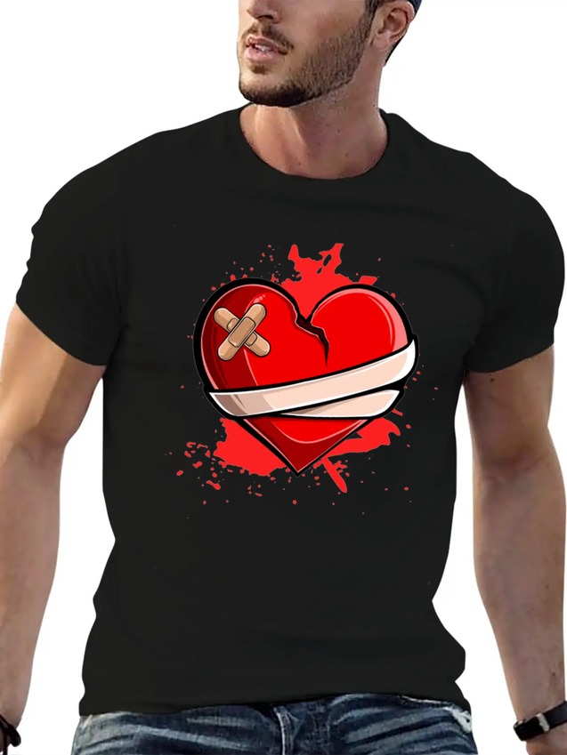 Broken Heart Breakup Divorce Ex Couple Lightweight Cotton T-Shirt – Daily Comfort Graphic Shirt