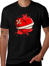 Broken Heart Breakup Divorce Ex Couple Lightweight Cotton T-Shirt – Daily Comfort Graphic Shirt