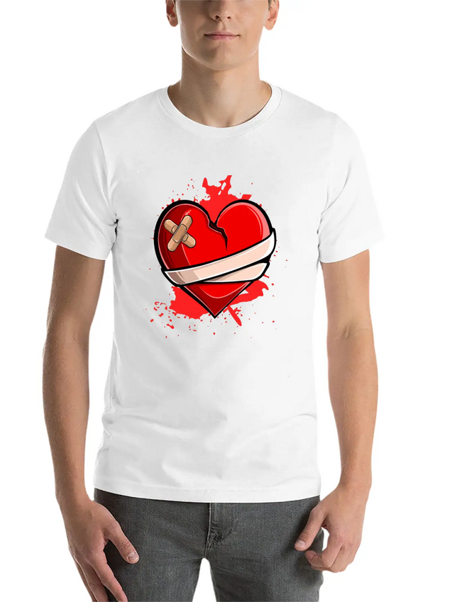 Broken Heart Breakup Divorce Ex Couple Lightweight Cotton T-Shirt – Daily Comfort Graphic Shirt